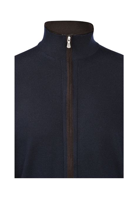 Cardigan Gran Sasso uomo 5714214223 blu full zip bottone Gran sasso | Cardigan | 5714241223598
